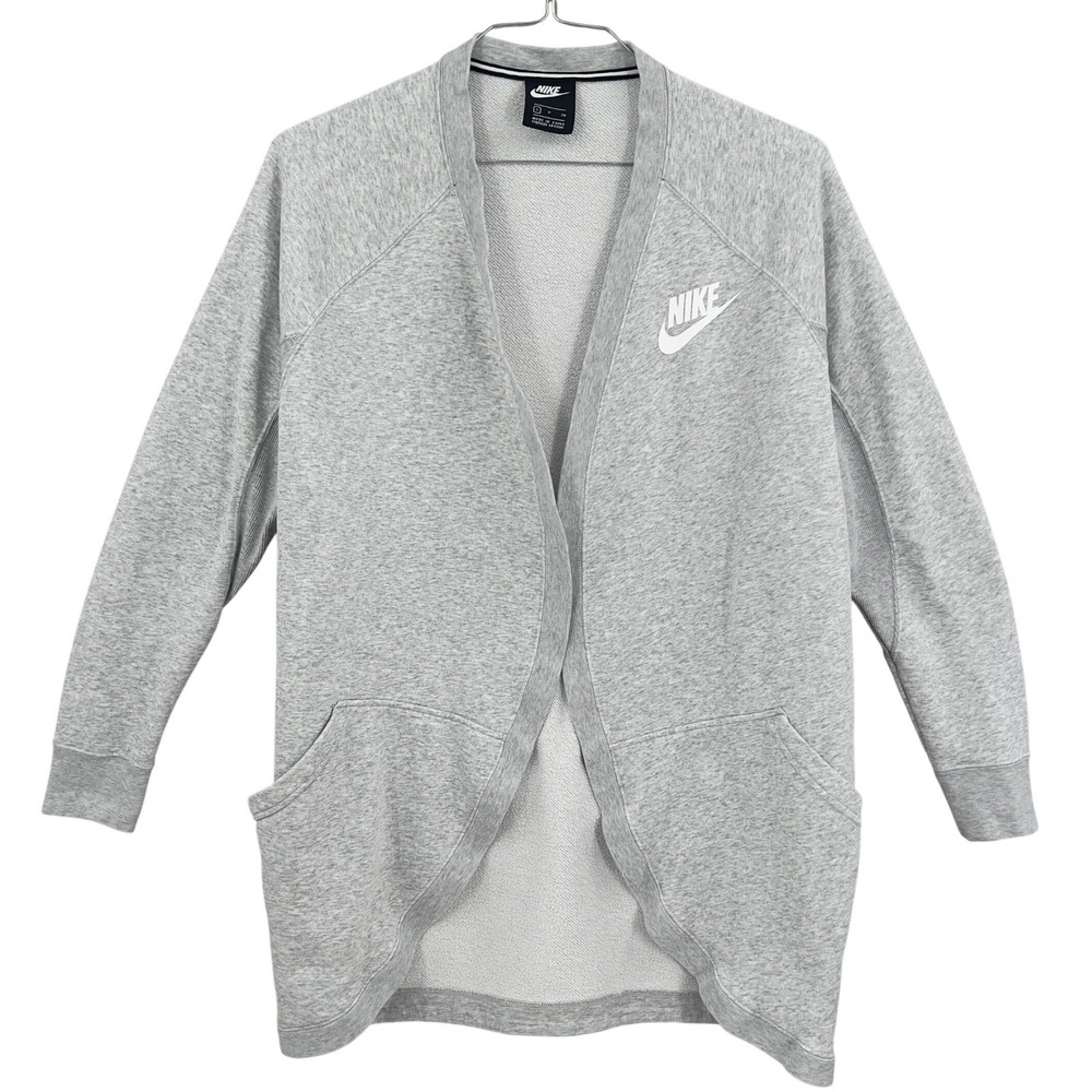 Nike Sportswear Women's Open Front French Terry Cardigan Gray Oversized S